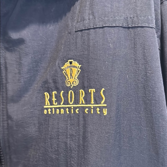 Blue and Gold Windbreaker Jacket with Collared Neckline - Picture 2 of 4